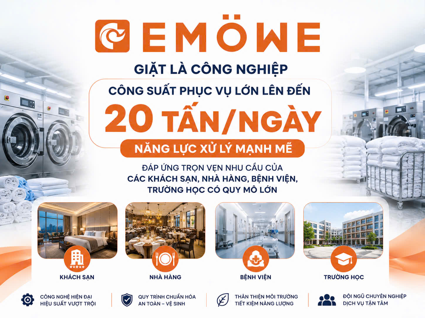 EMOWE – Công suất phục vụ mạnh mẽ, ổn định và liên tục